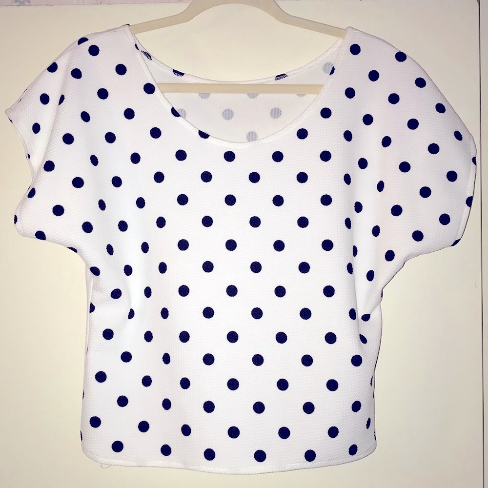 POLKA DOT white/black crop top 🖤⚪️🖤⚪️